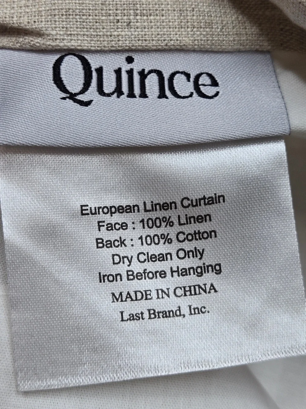 QUINCE Set Of 2 48x108 European Linen Curtains Flax 0051